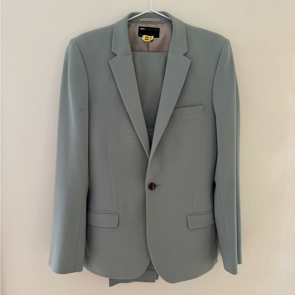 ASOS SAGE GREEN Super Slim SUIT 38 short and pants are 32x32